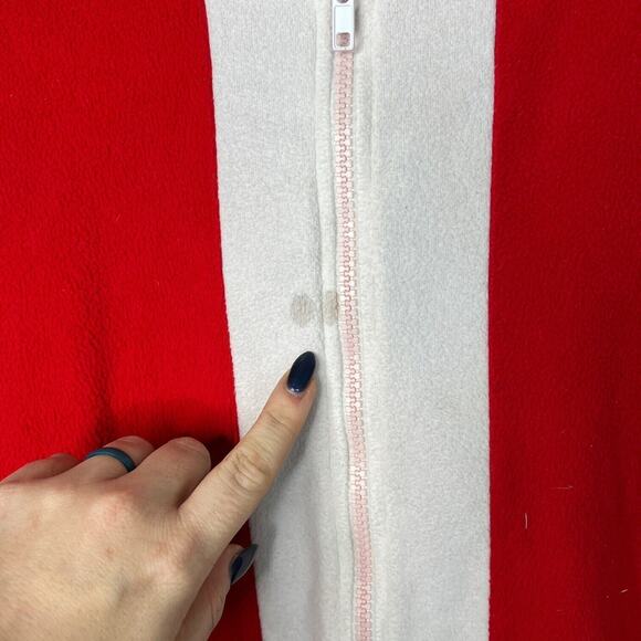 Wondershop Christmas Fleece Hooded 1 Piece Pajama Union Suit Red FLAW Adult XL - Picture 5 of 7